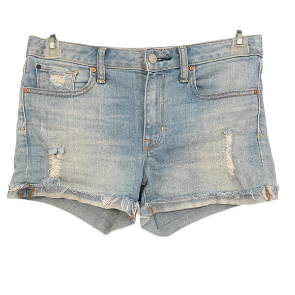 GAP 1969 Slim Cut-Off Shorts 👖 Distressed Mid Rise Light Wash | Size 2 - Picture 1 of 6
